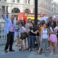 Explorica Tour Director Leads Students around London England